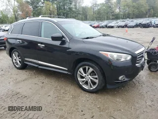 2013 Infiniti JX35 with VIN 5N1AL0MM3DC341546, listed as a Copart auction lot 55587155 with 128,846 mi miles and Clean Title. Bid and sale history available at DreamBid. Image 4.