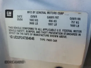 2004 Chevrolet Cavalier с VIN 1G1JC52F247364646, выставлен на аукционе Copart как лот 54757325 с пробегом 171 933 миль миль и Чистый • Clean title. История ставок и продаж доступна на DreamBid. Изображение 12.