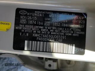 2016 Hyundai Accent SE with VIN KMHCT4AE6GU065391, listed as a Copart auction lot 46158215 with 137,446 mi miles and Salvage Title. Bid and sale history available at carsss.com. Image 15.