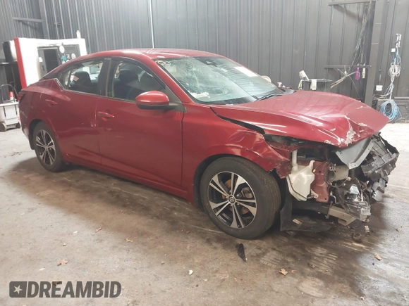 2021 Nissan Sentra SV with VIN 3N1AB8CV7MY201011, listed as a IAAI auction lot 41728327 with 57,258 mi miles and . Bid and sale history available at DreamBid. Image 1.