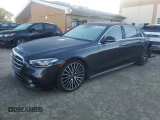 2022 Mercedes-Benz S-Class S 500 with VIN W1K6G6DB1NA147018, listed as a Copart auction lot 87964755 with 34,513 mi miles and Salvage Title. Bid and sale history available at carsss.com. Image 1.