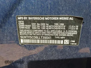 2020 BMW X3 xDrive30i with VIN 5UXTY5C08LLT39041, listed as a IAAI auction lot 42048396 with 52,757 mi miles and . Bid and sale history available at DreamBid. Image 9.