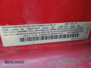2008 Volkswagen Jetta SE z VIN 3VWRM71KX8M043321, wystawiony jako Copart lot #54168215 z przebiegiem 175 604 mil mil oraz Szkoda całkowita • Salvage title. Historia ofert i sprzedaży dostępna na DreamBid. Obrazek 12.