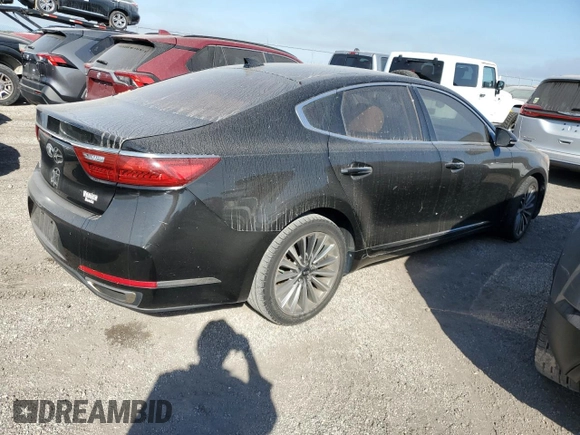 2017 Kia Cadenza Premium with VIN KNALB4J17H5073187, listed as a Copart auction lot 76198994 with 102,049 mi miles and Salvage Title. Bid and sale history available at carsss.com. Image 3.