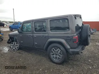 2025 Jeep Wrangler Sahara with VIN 1C4PJXEN9SW505768, listed as a Copart auction lot 88961125 with 1,806 mi miles and Clean Title. Bid and sale history available at DreamBid. Image 2.
