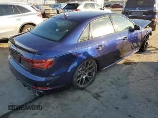 2018 Audi S4 Premium Plus with VIN WAUB4AF47JA145008, listed as a Copart auction lot 84908084 with 64,700 mi miles and Salvage Title. Bid and sale history available at carsss.com. Image 3.