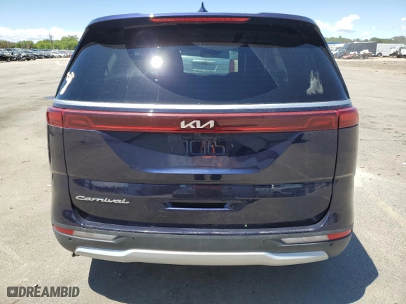 2022 Kia Carnival LXS with VIN KNDNB4H3XN6173633, listed as a Copart auction lot 59871484 with 21,822 mi miles and Salvage Title. Bid and sale history available at carsss.com. Image 6.