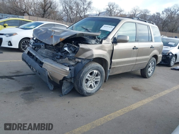 2005 Honda Pilot EX-L z VIN 2HKYF18665H523484, wystawiony jako IAAI lot #41697429 z przebiegiem 294 241 mil mil oraz . Historia ofert i sprzedaży dostępna na DreamBid. Obrazek 2.