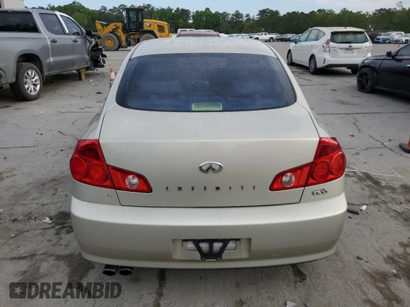 2006 Infiniti G35 with VIN JNKCV51E46M506744, listed as a Copart auction lot 52410785 with 223,255 mi miles and Salvage Title. Bid and sale history available at DreamBid. Image 6.