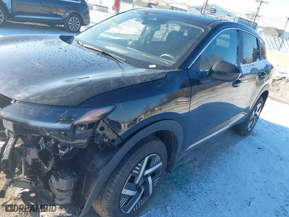 2025 Nissan Kicks SV with VIN 3N8AP6CA1SL320770, listed as a IAAI auction lot 41223395 with 1,364 mi miles. Bid and sale history available at carsss.com. Image 20.