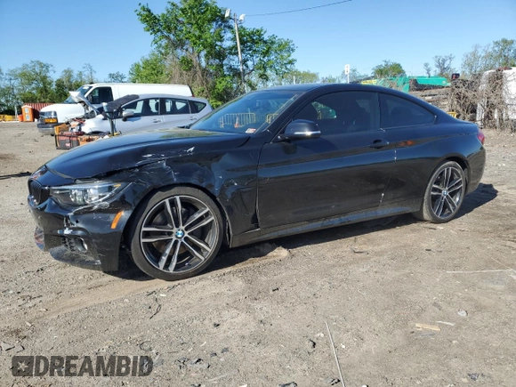 2020 BMW 4 Series 430i with VIN WBA4W3C07LFJ79827, listed as a Copart auction lot 54547705 with 37,185 mi miles and Salvage title. Bid and sale history available at DreamBid. Image 1.