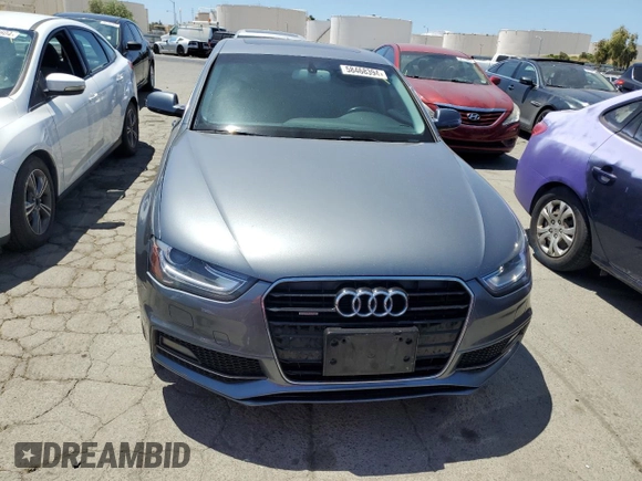2014 Audi A4 Premium Plus with VIN WAUHFAFL9EN013443, listed as a Copart auction lot 58468394 with 149,965 mi miles and Salvage title. Bid and sale history available at DreamBid. Image 5.