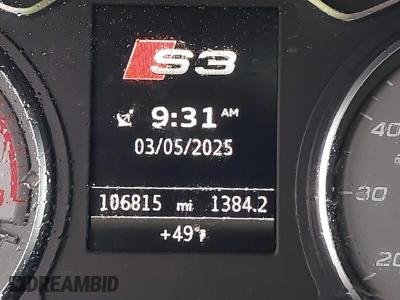 2015 Audi S3 2.0T Prestige with VIN WAUFFGFF3F1062733, listed as a IAAI auction lot 41725140 with 106,815 mi miles. Bid and sale history available at carsss.com. Image 15.