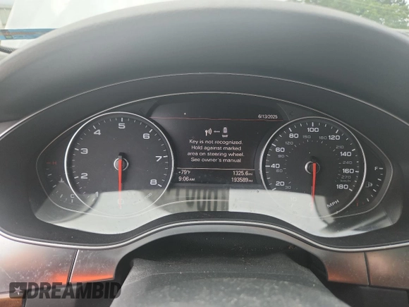 2012 Audi A6 Prestige with VIN WAUJGAFC2CN070787, listed as a Copart auction lot 60617945 with 193,589 mi miles and Salvage title. Bid and sale history available at DreamBid. Image 9.