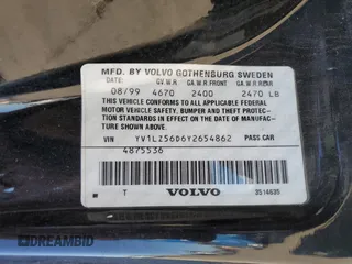 2000 Volvo V70 with VIN YV1LZ56D6Y2654862, listed as a Copart auction lot 74829664 with 0 mi miles and Salvage Title. Bid and sale history available at carsss.com. Image 14.
