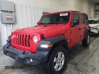2018 Jeep Wrangler Unlimited Sport S z VIN 1C4HJXDG9JW111807, wystawiony jako Copart lot #53063055 z przebiegiem 57 093 mil mil oraz Szkody całkowita. Historia ofert i sprzedaży dostępna na DreamBid. Obrazek 1.