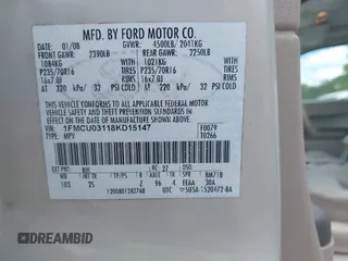 2008 Ford Escape XLT с VIN 1FMCU03118KD15147, выставлен на аукционе IAAI как лот 42223618 с пробегом 146 868 миль миль и . История ставок и продаж доступна на DreamBid. Изображение 9.