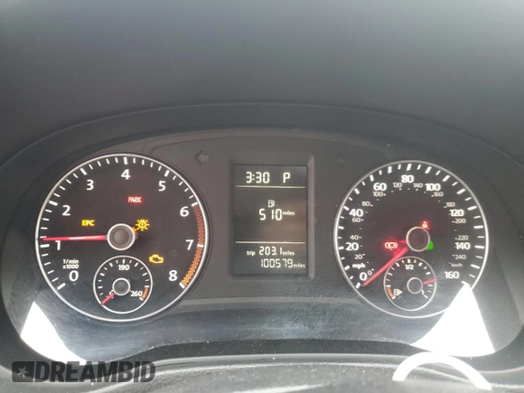 2015 Volkswagen Passat S with VIN 1VWAS7A33FC080026, listed as a Copart auction lot 48748815 with 100,579 mi miles and Salvage title. Bid and sale history available at DreamBid. Image 9.