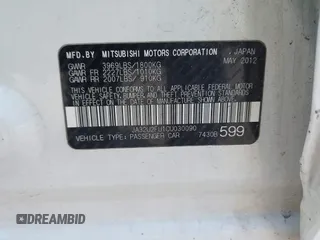 2012 Mitsubishi Lancer ES with VIN JA32U2FU1CU030090, listed as a IAAI auction lot 42493568 with 177,407 mi miles and . Bid and sale history available at DreamBid. Image 9.