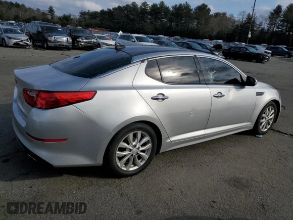 2015 Kia Optima EX with VIN 5XXGN4A74FG371639, listed as a Copart auction lot 47735465 with 186,153 mi miles and Salvage Title. Bid and sale history available at carsss.com. Image 3.