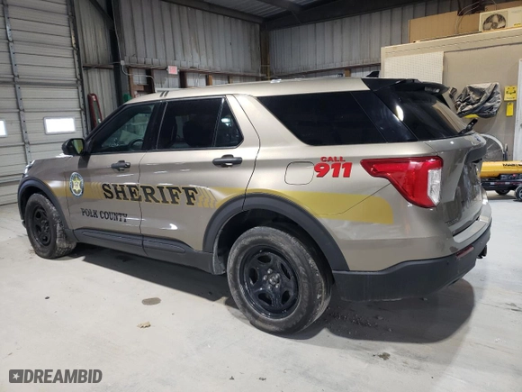 2020 Ford Police Interceptor Utility with VIN 1FM5K8AB2LGC52628, listed as a Copart auction lot 44583605 with 0 mi miles and Salvage Title. Bid and sale history available at carsss.com. Image 2.