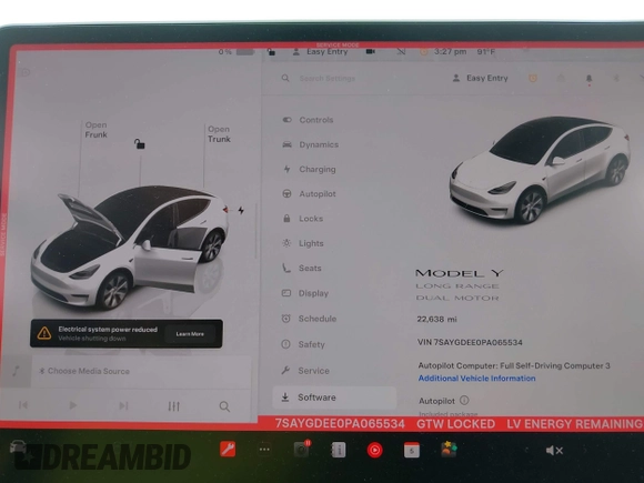 2023 Tesla Model Y Long Range z VIN 7SAYGDEE0PA065534, wystawiony jako IAAI lot #42445868 z przebiegiem 22 638 mil mil oraz . Historia ofert i sprzedaży dostępna na DreamBid. Obrazek 7.