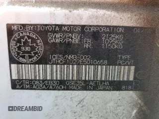 2014 Lexus IS 250 with VIN JTHCF1D27E5010658, listed as a Copart auction lot 60253565 with 246,675 mi miles and Salvage title. Bid and sale history available at DreamBid. Image 12.