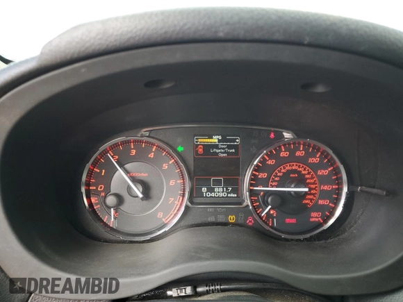 2015 Subaru WRX with VIN JF1VA1A65F9824808, listed as a Copart auction lot 48007615 with 104,090 mi miles and Salvage Title. Bid and sale history available at carsss.com. Image 9.