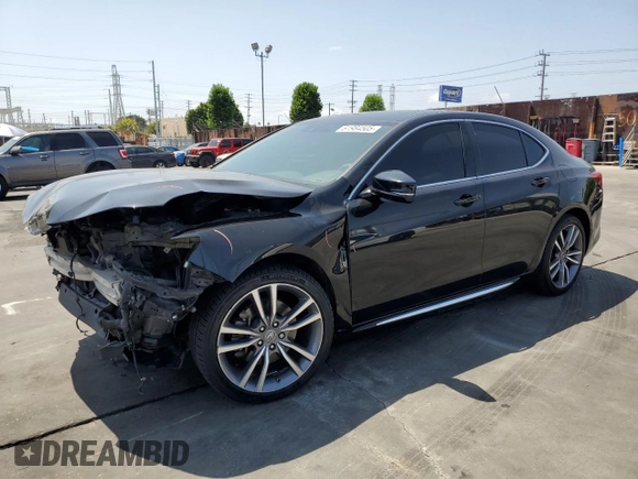 2019 Acura TLX Advance with VIN 19UUB2F8XKA007332, listed as a Copart auction lot 61984505 with 123,542 mi miles and Salvage title. Bid and sale history available at DreamBid. Image 1.