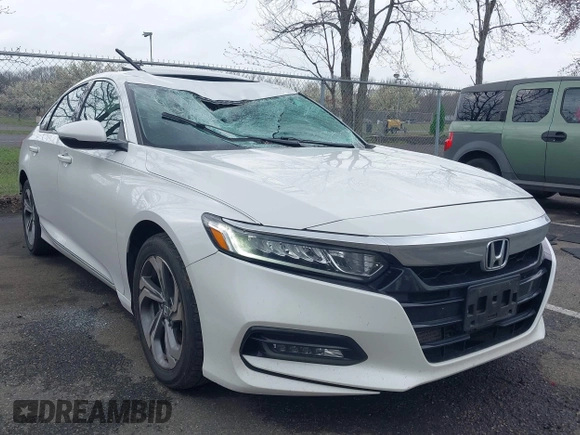 2018 Honda Accord EX-L z VIN 1HGCV1F52JA084570, wystawiony jako IAAI lot #41956686 z przebiegiem 87 683 mil mil oraz . Historia ofert i sprzedaży dostępna na DreamBid. Obrazek 1.