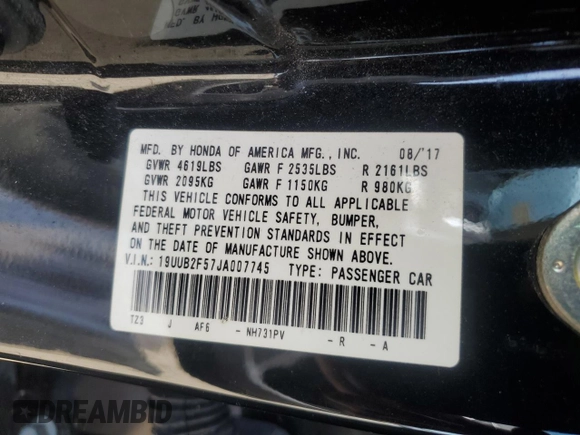 2018 Acura TLX Technology z VIN 19UUB2F57JA007745, wystawiony jako Copart lot #54627565 z przebiegiem 106 640 mil mil oraz Czysty tytuł • Clean title. Historia ofert i sprzedaży dostępna na DreamBid. Obrazek 12.