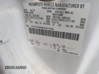2015 Ford F-350 с VIN 1FD7X3E68FEA71639, выставлен на аукционе IAAI как лот 42293331 с пробегом 175 361 миль миль и . История ставок и продаж доступна на DreamBid. Изображение 9.