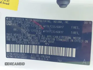 2019 Toyota Sienna XLE Auto Access Seat с VIN 5TDYZ3DC1KS966808, выставлен на аукционе IAAI как лот 41651448 с пробегом 53 790 миль миль и . История ставок и продаж доступна на DreamBid. Изображение 9.