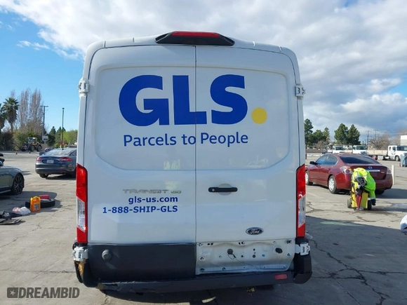 2019 Ford Transit Van with VIN 1FTYE2CM8KKB35605, listed as a IAAI auction lot 41745156 with NaN miles. Bid and sale history available at carsss.com. Image 16.