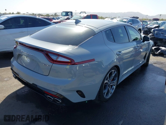 2020 Kia Stinger GT2 with VIN KNAE55LC8L6083914, listed as a IAAI auction lot 41720296 with 51,011 mi miles. Bid and sale history available at carsss.com. Image 4.