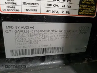 2011 Audi A3 2.0 TDI Premium Plus with VIN WAUKJAFM3BA120648, listed as a Copart auction lot 84625724 with 154,763 mi miles and Salvage Title. Bid and sale history available at carsss.com. Image 12.