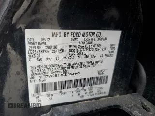 2012 Ford F-250 XL with VIN 1FT7W2BTXCEC92408, listed as a Copart auction lot 49335635 with 218,785 mi miles and Salvage Title. Bid and sale history available at DreamBid. Image 12.