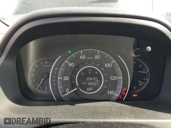 2015 Honda CR-V EX with VIN 2HKRM4H55FH622947, listed as a Copart auction lot 52870635 with 58,403 mi miles and Salvage Title. Bid and sale history available at DreamBid. Image 9.