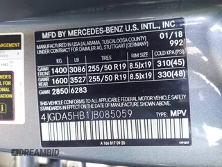 2018 Mercedes-Benz GLE 350 with VIN 4JGDA5HB1JB085059, listed as a IAAI auction lot 41957249 with 77,733 mi miles and . Bid and sale history available at DreamBid. Image 9.
