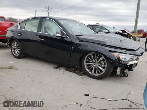 2024 Infiniti Q50 Luxe with VIN JN1EV7BR9RM632130, listed as a Copart auction lot 82011124 with Not Provided miles and Salvage Title. Bid and sale history available at DreamBid. Image 4.