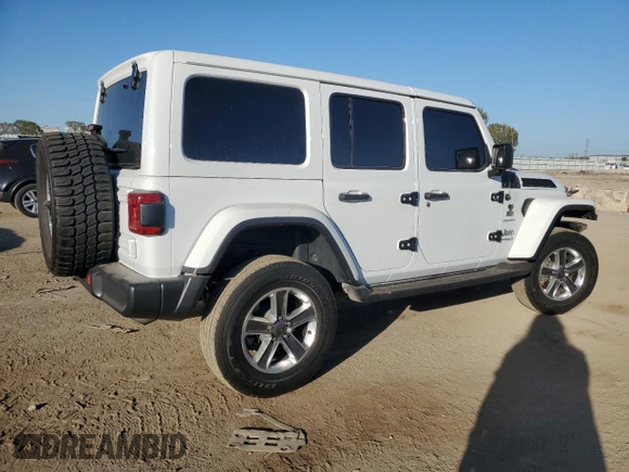 2020 Jeep Wrangler Unlimited Sahara Altitude with VIN 1C4HJXEG4LW314038, listed as a Copart auction lot 73728374 with 50,828 mi miles and Salvage title. Bid and sale history available at DreamBid. Image 3.
