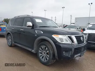 2020 Nissan Armada SL with VIN JN8AY2ND4L9107593, listed as a IAAI auction lot 41538490 with 185,607 mi miles. Bid and sale history available at carsss.com. Image 1.