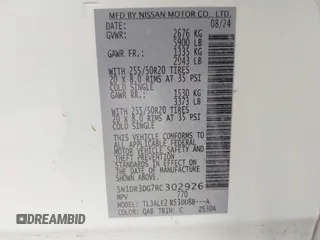 2024 Nissan Pathfinder Platinum with VIN 5N1DR3DG7RC302926, listed as a IAAI auction lot 41706681 with 4,146 mi miles. Bid and sale history available at carsss.com. Image 9.