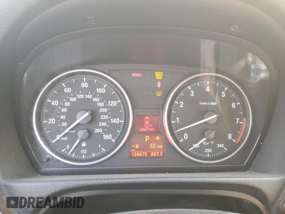 2013 BMW 3 Series 328i with VIN WBADW3C56DJ525666, listed as a Copart auction lot 50731725 with 139,475 mi miles and Clean title. Bid and sale history available at DreamBid. Image 9.