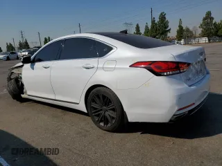 2018 Genesis G80 3.8L with VIN KMHGN4JE8JU262985, listed as a Copart auction lot 71065164 with 69,009 mi miles and Salvage Title. Bid and sale history available at carsss.com. Image 2.