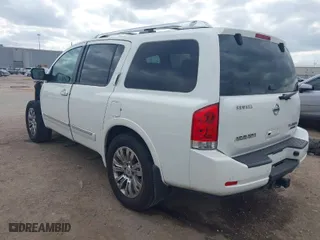 2015 Nissan Armada SV with VIN 5N1BA0ND5FN600845, listed as a IAAI auction lot 41531206 with 185,476 mi miles. Bid and sale history available at carsss.com. Image 3.