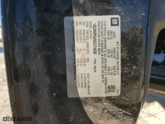 2013 Chevrolet Silverado 1500 Work Truck with VIN 1GCNKPEA5DZ374695, listed as a Copart auction lot 84344964 with 190,873 mi miles and Salvage Title. Bid and sale history available at carsss.com. Image 13.