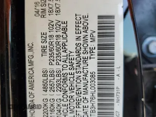 2017 Acura RDX w/Advance Pkg with VIN 5J8TB3H76HL003085, listed as a Copart auction lot 50274775 with 62,450 mi miles and Salvage Title. Bid and sale history available at carsss.com. Image 15.