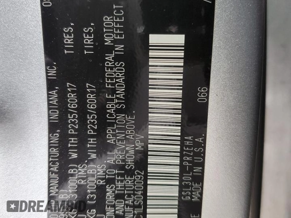 2020 Toyota Sienna LE Auto Access Seat с VIN 5TDKZ3DC1LS040092, выставлен на аукционе Copart как лот 61217895 с пробегом 88 849 миль миль и Списание • Salvage title. История ставок и продаж доступна на DreamBid. Изображение 14.