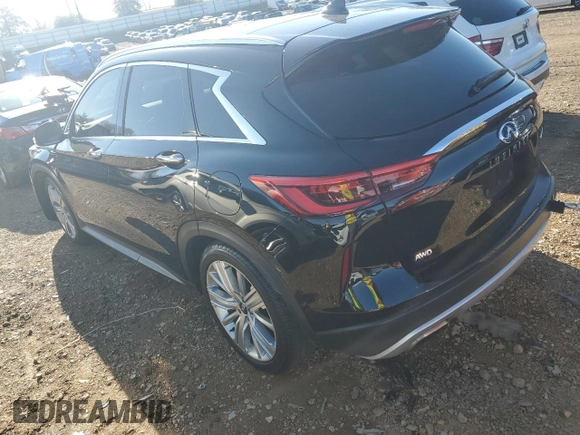 2020 Infiniti QX50 Luxe with VIN 3PCAJ5M35LF111703, listed as a Copart auction lot 77794333 with 31,785 mi miles and Salvage title. Bid and sale history available at DreamBid. Image 2.